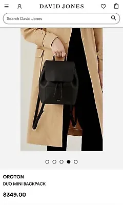 $90 • Buy Oroton Duo Mini Backpack - Black
