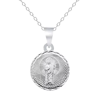 925 Sterling Silver Saint Jude Thaddeus Small Pendant Charm Necklace  • $16.19