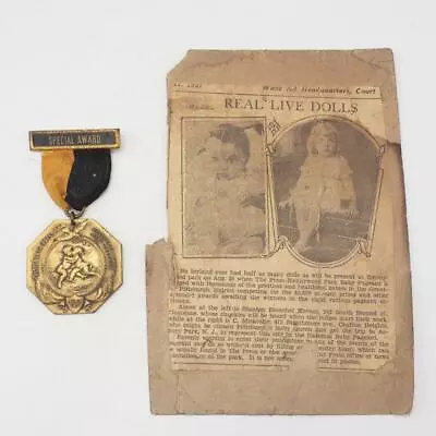$318.74 • Buy Vintage Pittsburgh Press Kennywood Amusement Park Baby Pageant Award 1927 Mv