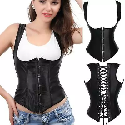 Women Steampunk Gothic Corset Lace Up Boned Bustier Waist Cincher Lingerie 6XL • $24.79