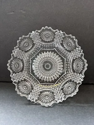 Antique Vintage  1900s Victorian Cut Pattern Glass Bowl Centerpiece R# 444604 • $24