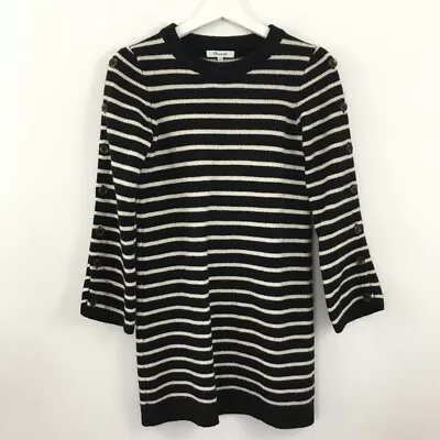 Madewell Women’s Black White Merino Wool Striped Sweater Dress Size XS • $35