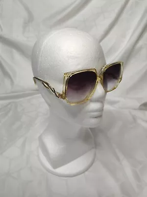 Vintage Solar Mates Yellow Oversized  Sunglasses Frames Hong Kong • $24.99