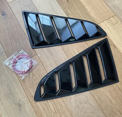 EPMAN Gloss Black Window Louvers Louvres FOR Ford Mustang 15-18 - UK SELLER! • £24.99