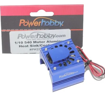 Powerhobby 1/10 Aluminum Brushless Motor Cooling Fan Blue : Mamba Max Pro 2400kV • $11.95