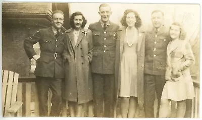£9.88 • Buy 1940s Photo Canada Ontario Toronto RAF Airmen Uniforms With Wives Or Girlfriends