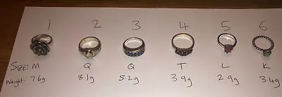 Vintage Hallmarked Silver Rings Price For Each Please State Which Ring A6 • £25