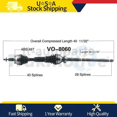Front Right CV Axle Joint For Volvo XC90 AWD 4.4L 2014 2013 2012 2011 2010 2009 • $162.01