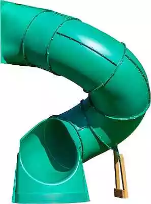 $799 • Buy Tall Spiral Tube Slide - Right Exit Green - Mounts To 5 Ft. Deck Height