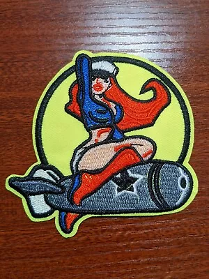 Sexy Pinup Girl Patch Vintage Military Bomber Art Embroidered Patch 3.5x3.5  • $5