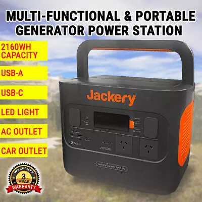 Jackery Portable Power Station ‎Explorer 2000 Pro Solar Generator Camping Supply • $2573.22