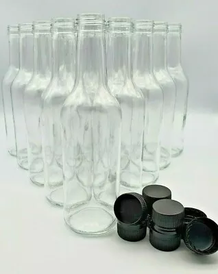 Glass Bottles 330ml And Screw Cap Drinks Bottles Cordial Home Brew - 48 Pack • £35.70