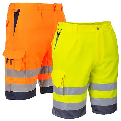 Portwest Hi Vis Polycotton Shorts EN471 Work Wear Summer Safety E043 • £22.87