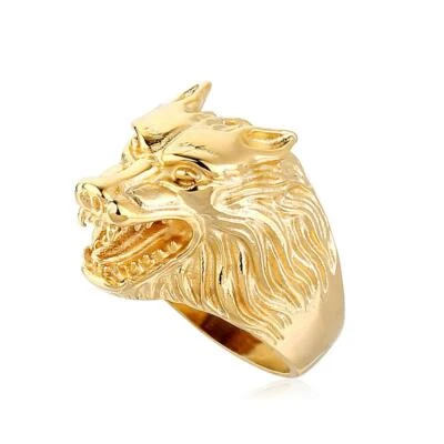 $12.48 • Buy Stainless Steel  Nordic Viking Wolf Head Men's Ring Punk Biker Punk Amulet