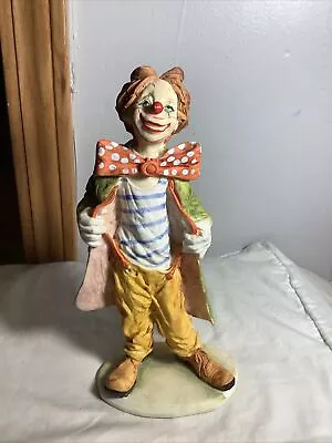 Vintage THE Pucci Clown Figure Statue 9” Hobo Polka Dot Bow Tie ~1987 • $19.08