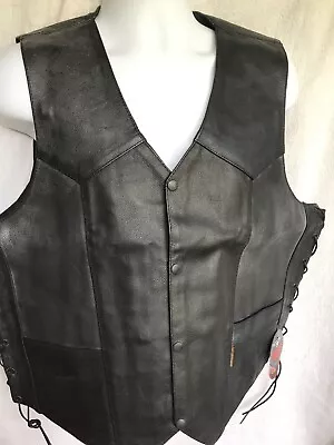 Big Size 2xl New Damaged Leather Biker Vest W Damage Discounted • $20