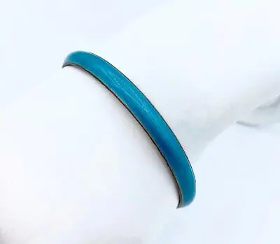 Vintage Matisse Renoir Vibrant Turquoise Blue Enamel Bangle Bracelet • $35