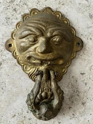 $189 • Buy Antique Mexico 1910 Devil Gargoyle Sun Face Architectural Salvage Doorknocker