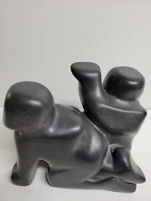 Wrestlers Carved Stone Sculpture Color Grey • $600