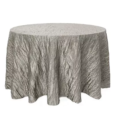 Crinkle Taffeta Tablecloth For Round Tables Crushed Table Cloths For Weddings • $36.24