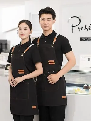 Men Women Apron Kitchen Cafes Nail Beauty Hair Cutting Salon Uniform Waiter Bib • $17.99