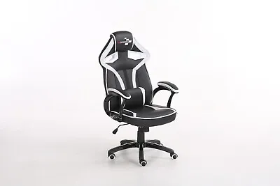Office Chair Adjustable Ergonomic Racing Gaming Swivel Pu Leather Desk Computer • £64.99