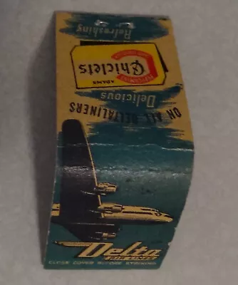 Vintage DELTA AIRLINE  CHICLETS ON ALL DELTALINERS  MATCHBOOK COVER • $7.45
