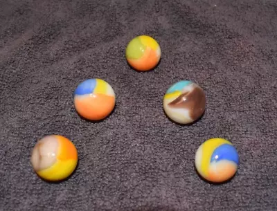 Vintage Vitro Parrots Toy Marbles Lot Of 5 Marbles Shooter Size Approx. .906  • $95