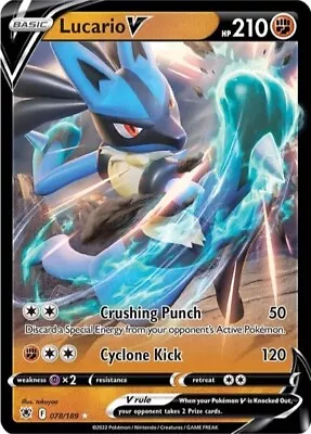 Pokémon TCG Lucario V Astral Radiance 078/189 Holo Ultra Rare • $0.99