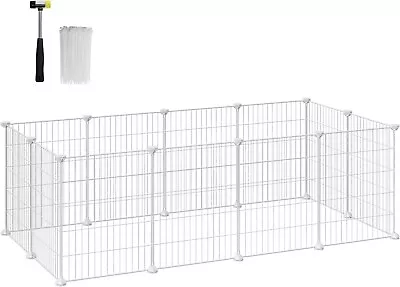 SONGMICS Pet Cage Metal Enclosure Fence For Hamsters Rabbits Modular Playpen • £14.99