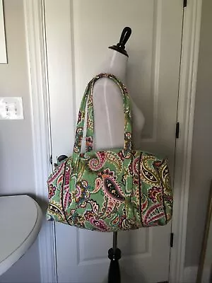 Vera Bradley Duffel Bag Green Paisley Tutti Frutti  • $30