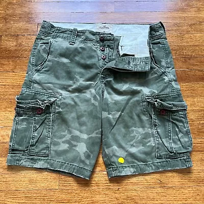 Hollister Cargo Shorts Men 36 Camo Extra Length Heavywght Paratrooper Outdrs NWT • $34.95