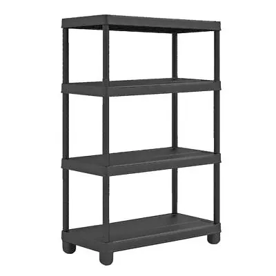 Plastic Shelving Unit 4 Tier Garage Shelves Racking Home/Warehouse Storage • £29.99