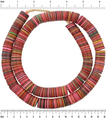 Old Beads Czech Bohemian Vulcanic Vulcanite Vinyl Heishi African Trade Disks • $19.93