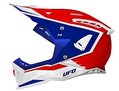 UFO 2024 Echus Motocross MX Helmet Red White Blue Gloss - All Adult Sizes • $277.84
