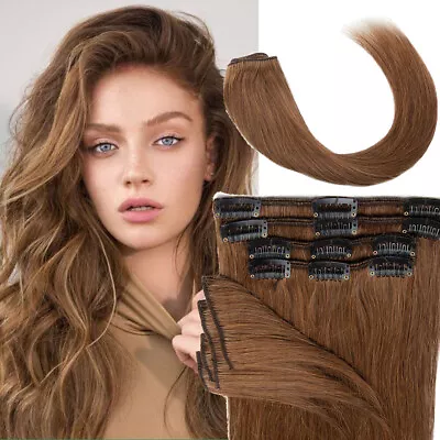 CLEARANCE 100% Human Hair Extensions 8 Pieces Clip In Real Remy Hair FULL HEAD • $18.57