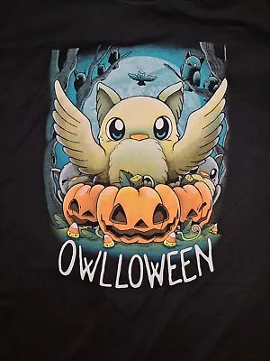 BRAND NEW QWERTEE OWLLOWEEN BLACK T SHIRT Size XXL 2XL HALLOWEEN OWL • £15