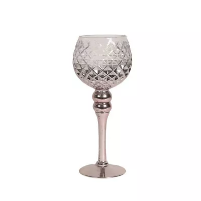 Goblet Candle Holder 30cm Elegant Stemmed Globe Silver Gold Rose Home Decor • £12.99