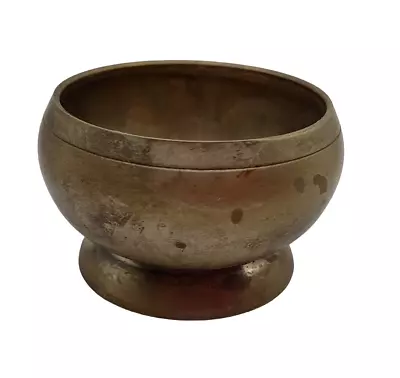 Vintage Shabby Small Brass Metal Ceremonial Bowl Tea Cup India 1.5  T 2  W • $9.99