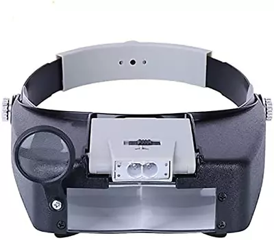 Head Magnifier Jewelers With LED Light Illuminated Helmet Magnifying 1.5X 3X 6.4 • $25.96