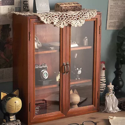£23.95 • Buy Desktop Storage Box Cosmetic Kitchen Gadgets Cabinet Shelf Display Acrylic Doors