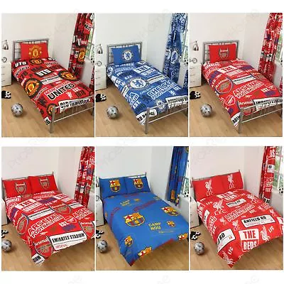 £22.99 • Buy Football Team Single & Double Duvet Cover Sets - Arsenal Manchester Liverpool