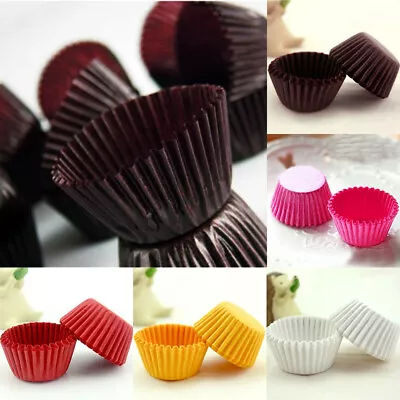 $4.58 • Buy 1000PCS Mini Chocalate Paper Liners Baking Cupcake Cases Muffin Cake Solid Color