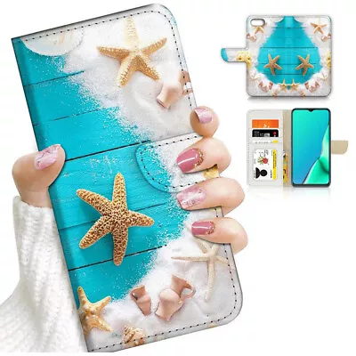 ( For IPhone 6 / 6S ) Wallet Flip Case Cover PB24251 Sand Starfish Beach • $12.99