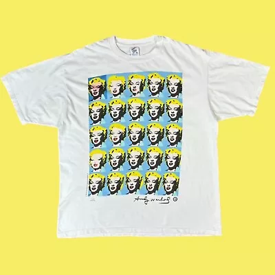 VTG  1993 Andy Warhol Marilyn Monroe Art Visual Arts White Graphic T Shirt XL • $299