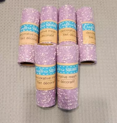 6 Crafter's Square 6  Splatter Decorative Mesh 3 Yd Rolls ~ Light Purple Lilac • $15.99