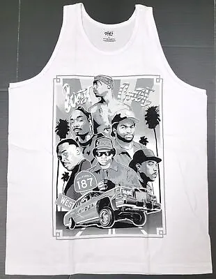 WEST COAST Tank Top T-shirt Hip Hop Rap Urban Streetwear Men's Vest White New • $17.95