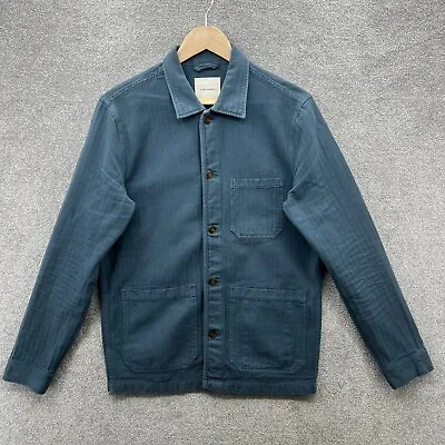 A Days March Overshirt Mens Small Blue Striped Heavy Cotton Chore Utility Jacket • $55.98