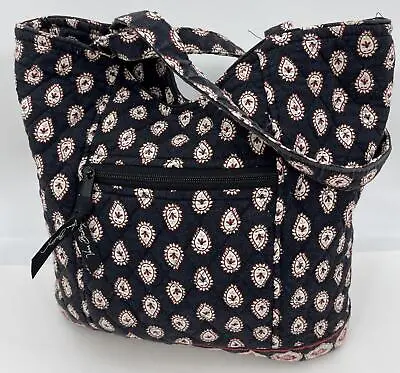 Vera Bradley Women's Classic Black Quilted Inner Pocket Tote Shoulder Handbag • $15.51