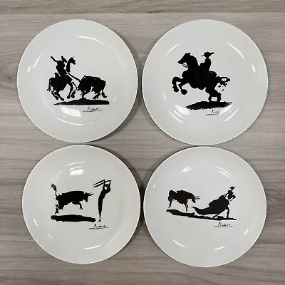 $49 • Buy RARE Block Bidasoa PICASSO Matador 6” Bread Snack Plates Black/White Lot 4